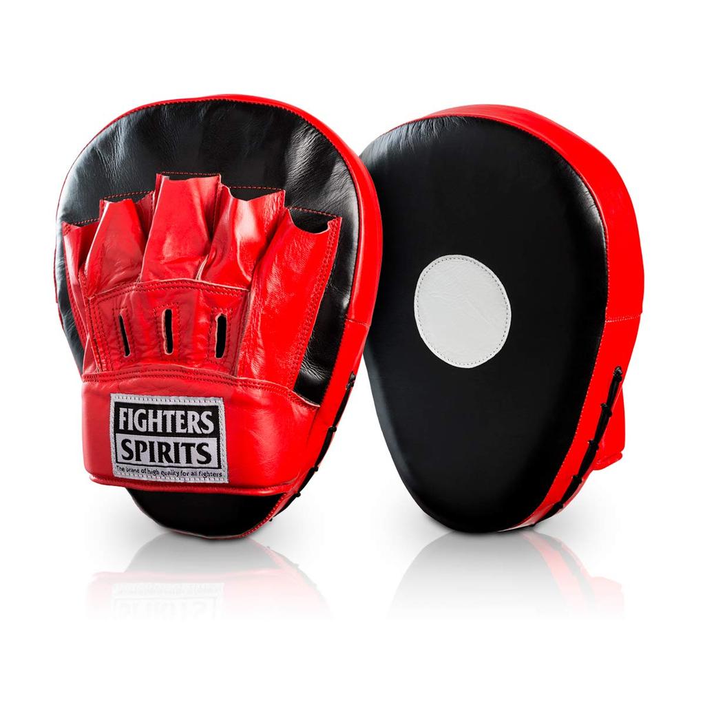 FIGHTERS SPIRITS Punching Genuine Leather Mitts, Curved,