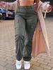 European and American Retro Women's Casual Multi-Pocket Straight Leg Trousers - Spring/Summer Collection 8069