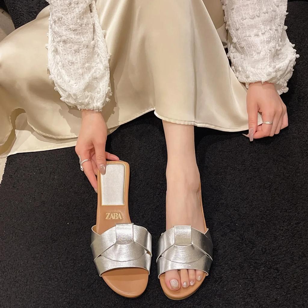 Summer Designer Woman Flat New Slippers Woven with Comfortable Women's Shoes Casual Bottom Slippers Women  New Women Shoes