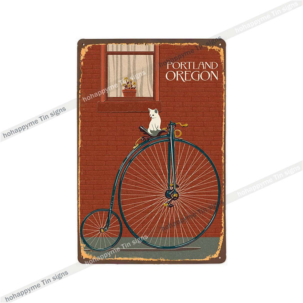 Fahrrad fahren Schilder Blech Metall Retro Plakette Dekoration Fahrradladen Bar Pub Club Café Vintage Wandkunst Eisenmalerei Poster 20x30cm