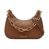 Michael Kors Cora Solid Logo Letter Chain Hardware Zipper Closure Leather Half Moon Handbag Shoulder Crossbody Bag Large Women Handbags 35S2G4CW3L-230