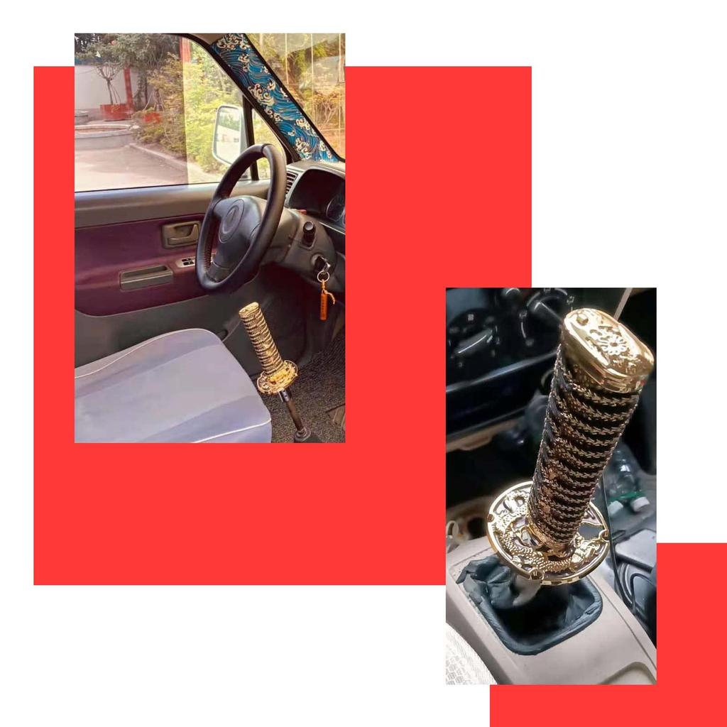 JINGLING Japanese Sword Shift Samurai Sword Gear Japanese Sword for Includes 4 1 Gold Knob, Knob, 21cm, Style, AT/MT Cars, Universal, Custom,