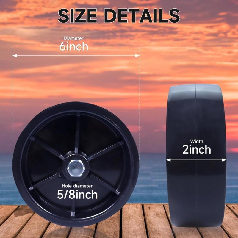 6inch Trailer Jacks Wheel Rubber Construct Round Wheel Robusts Load Bearing Quick Installs for Easy Vehicle Maintenance
