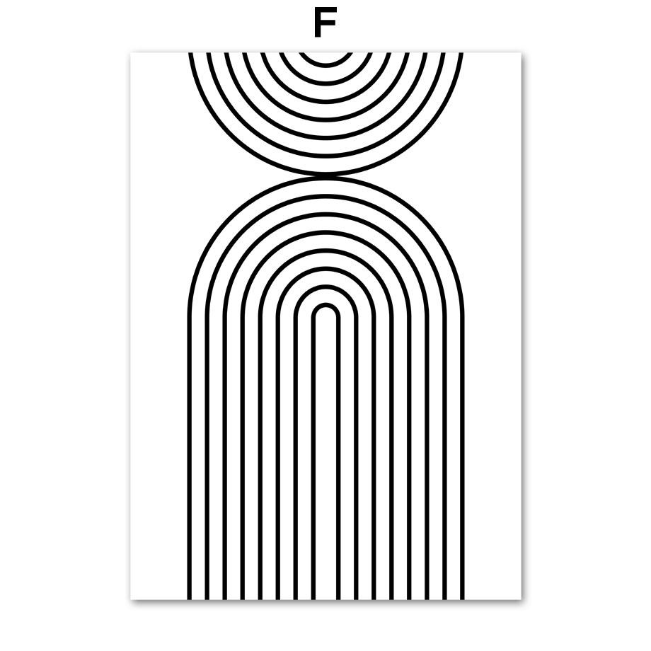 

Минималистичный бохо, абстрактные линии, геометрическая стена, художественный принт, холст, картина, современный черный плакат на скандинавскую тему, настенные панно, Декор в гостиную A4 21X30cm No Framed