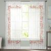 Spring Flower Eucalyptus Leaf Plant Sheer Voile Curtains For Living Room Bedroom Kids Room Decor Tulle Window Treatment Drapes