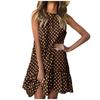 Fashion Women  Sleeveless Polka Dot Loose Casual Ruffle Dress