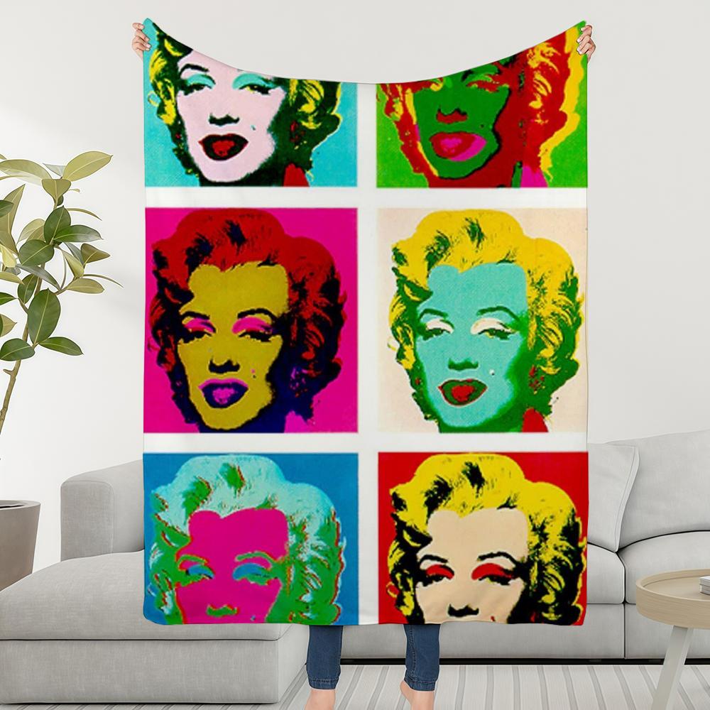 W-WarholS-ES A-AndyS-ES Art Blanket Throw Super Cosy Plush Living Room Sofa Couch Childish Birthday Gifts