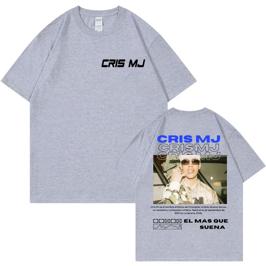 Singer Cris Mj Double Sided Print Tshirt Men Women Clothing Fashion Hip Hop Tshirts Summer Casual Loose Short Sleeve T Shirt