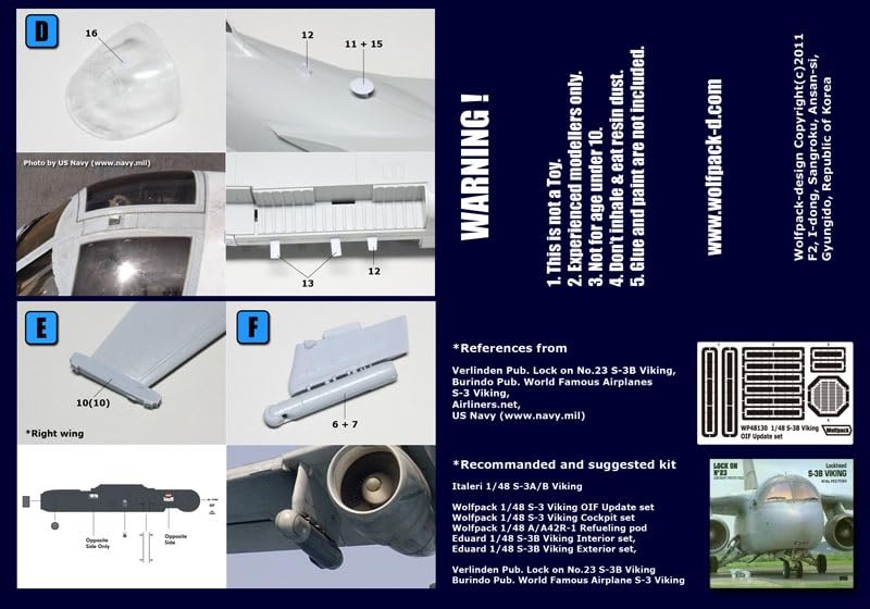 Wolfpack Designs 1/48 S-3B Viking Iraq War Version Update Set (for Italeri) Plastic Model Kit Parts WOLWP48130 (Airplane)
