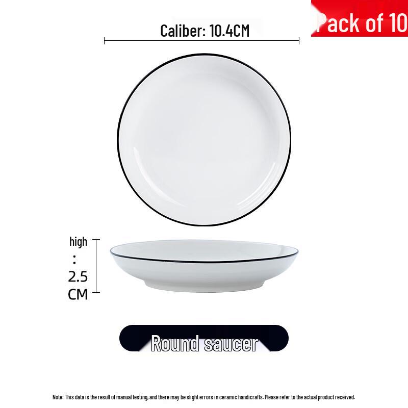 Nordic Ceramic Round Dipping Dishes - 10-Pack