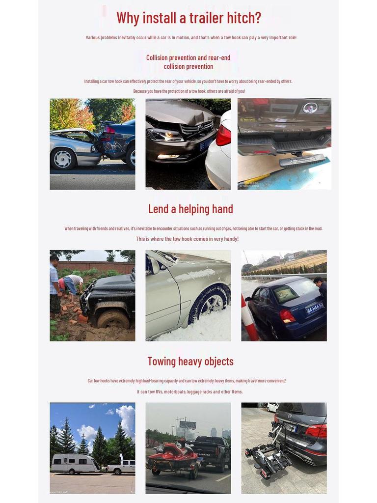 Compatible Rear Tow Hook for Great Wall Cannon, King Kong Cannon, and Passenger Cannon Trailers