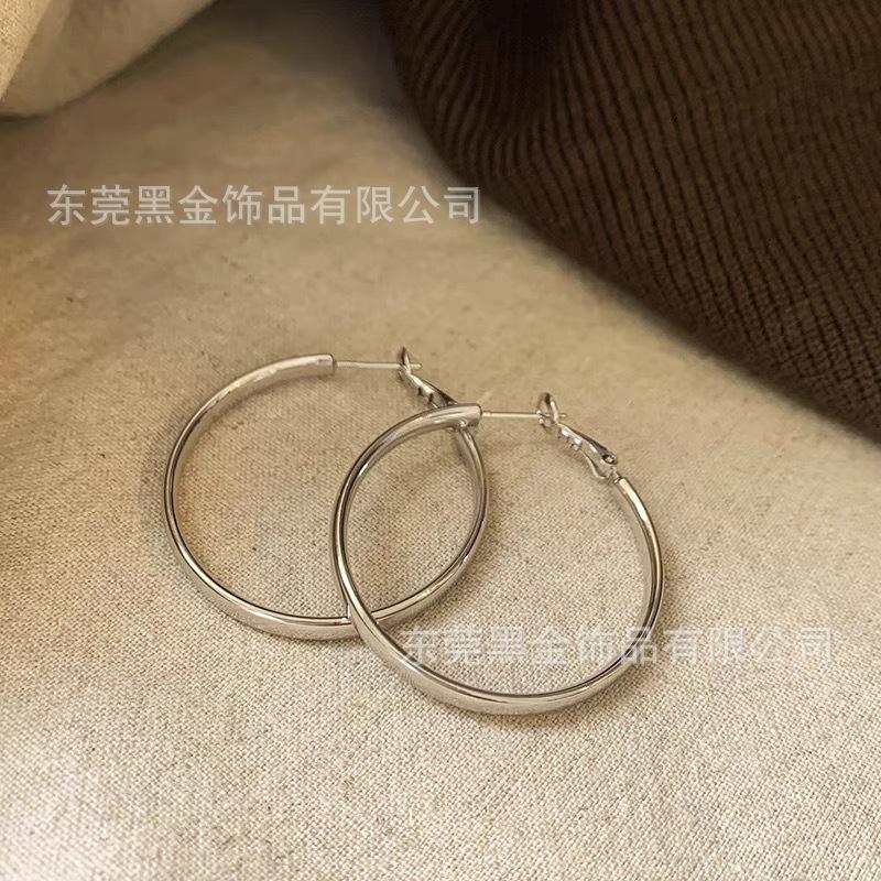 

14K Широкие серьги-кольца в форме круга Серьги женские простые круглые простые украшения для ушей
