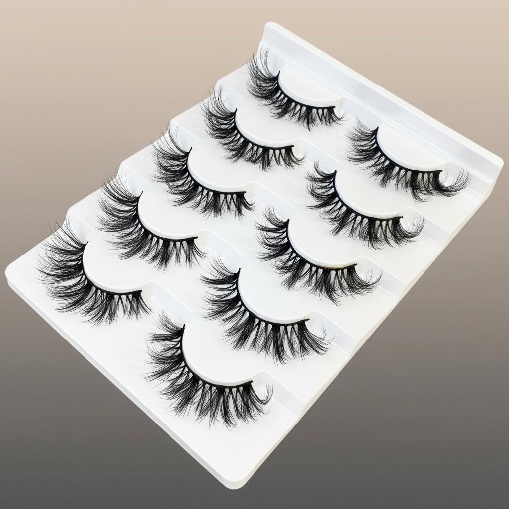 3D False Eyelashes D Curl Natural Look Synthetic Fiber for Daily Makeup 7-14