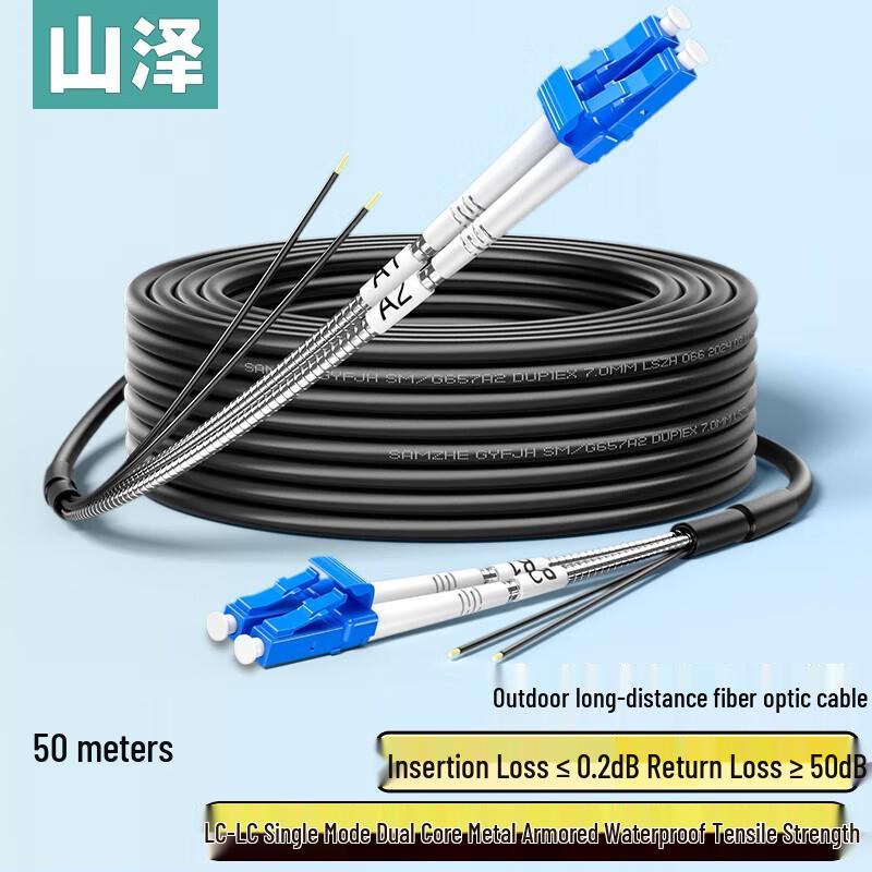 

Shanze Outdoor Armored LC-LC Single-Mode Fiber Optic Patch Cable