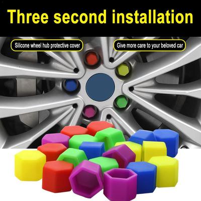 15/17/19/21mm Car Wheel Caps Bolts Covers Nuts Silicone Anti Rust Cover Auto Wheel Hub Protectors Styling Screw Cap