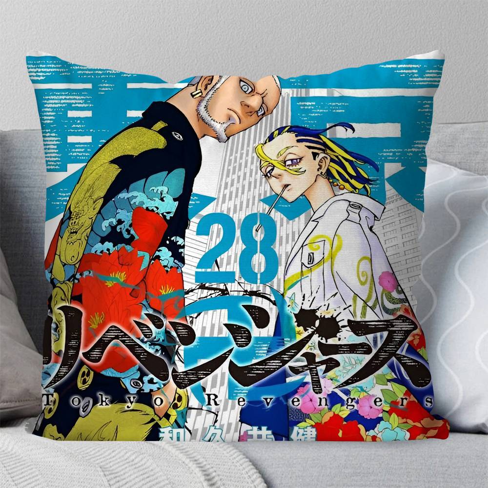 Anime Tokyo Revengers Pillow Case Square Pillow Bedroom Sofa Leisure Comfort Cushion Car Living Room Home Decoration