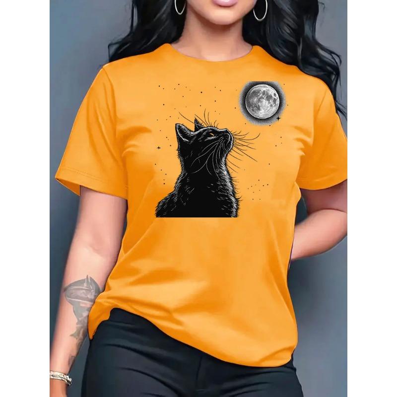 2026 New Summer Women's Printed Round Neck Fashionable Casual Versatile Short-Sleeve T-Shirt Top Y2k Top
