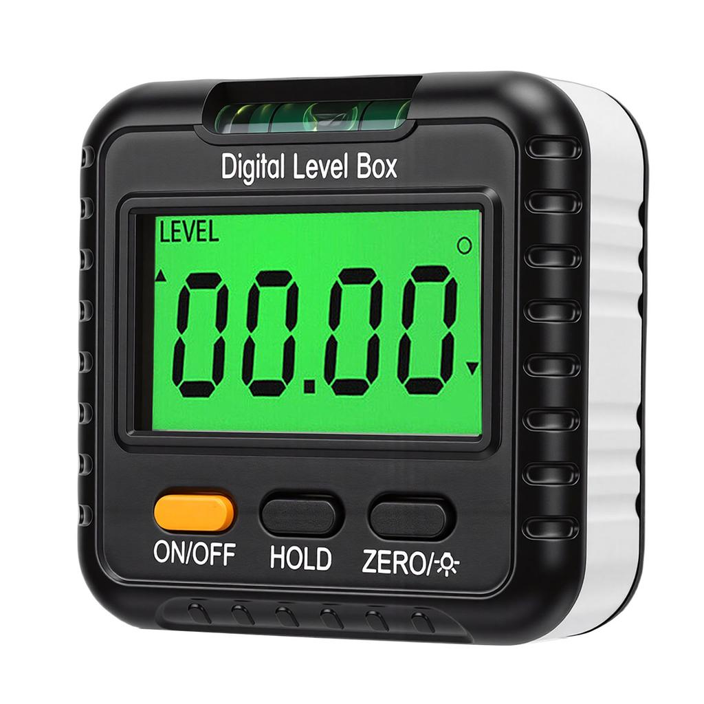 Digital Level Box 4x90 Degree LCD Backlit Screen High Precise Magnetic Digital Angle Gauge for Woodworking Construction