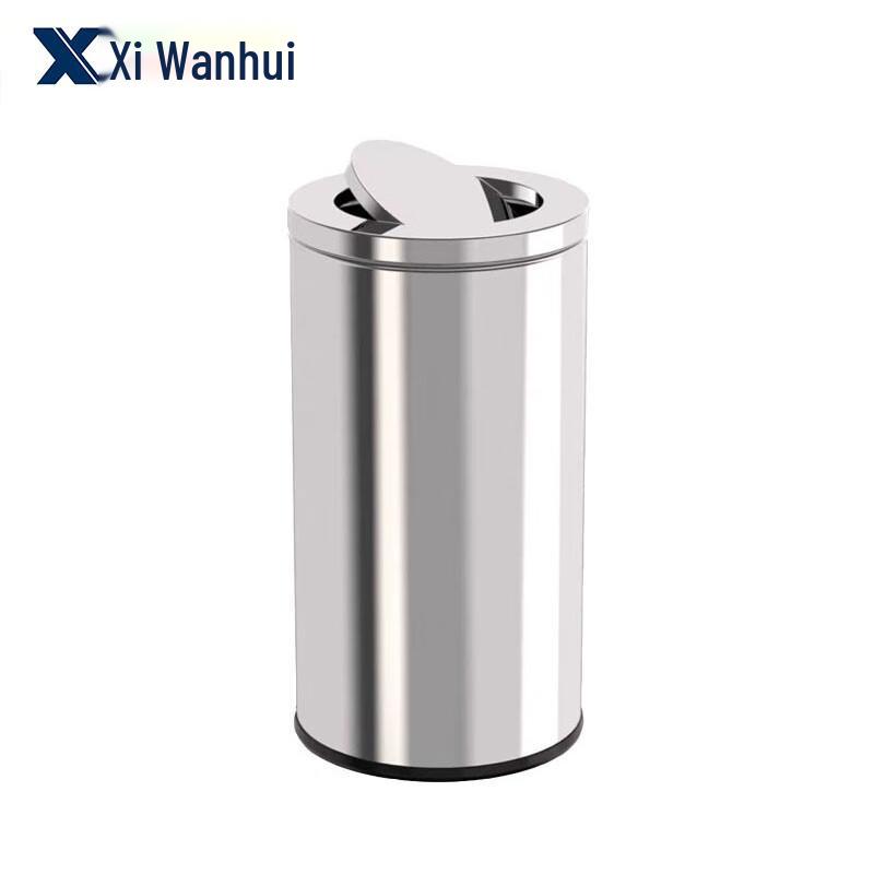 XWH Stainless Steel Commercial Swing Lid Trash Can 38*73cm