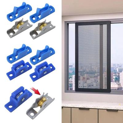 2 Stück Professionelles Aluminiumlegierungs-Bildschirmroller-Kit 11 mm Langlebige Fliegengitter-Rollen Ersatzteile Stummes Rad Fenstergitter