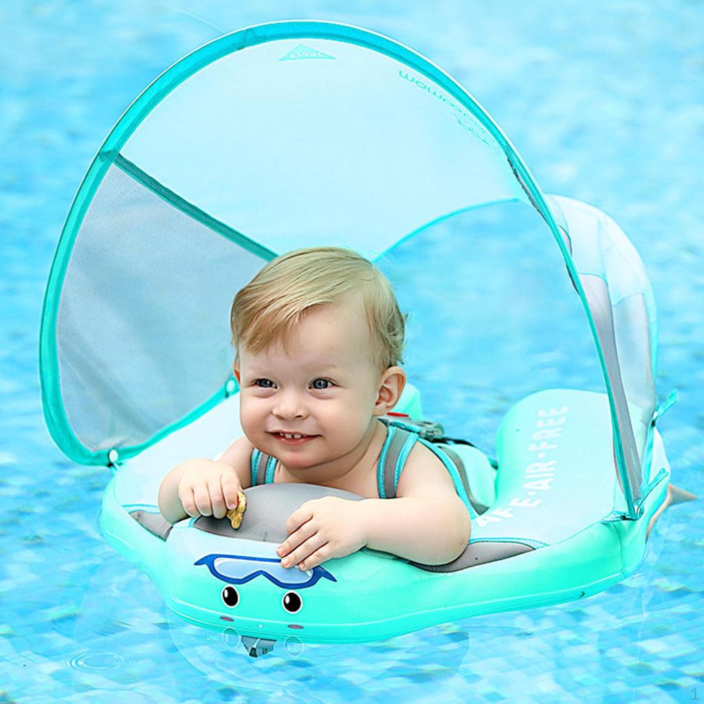 Com Toldo Solar, Assento ty, Boia Inflável para Bebês, Treinador de Natação para Recém-Nascidos, Bebês Pequenos, 4-48