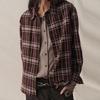 GREEN BELT Women's Wool Blend Plaid Faux Two-Piece Shirt