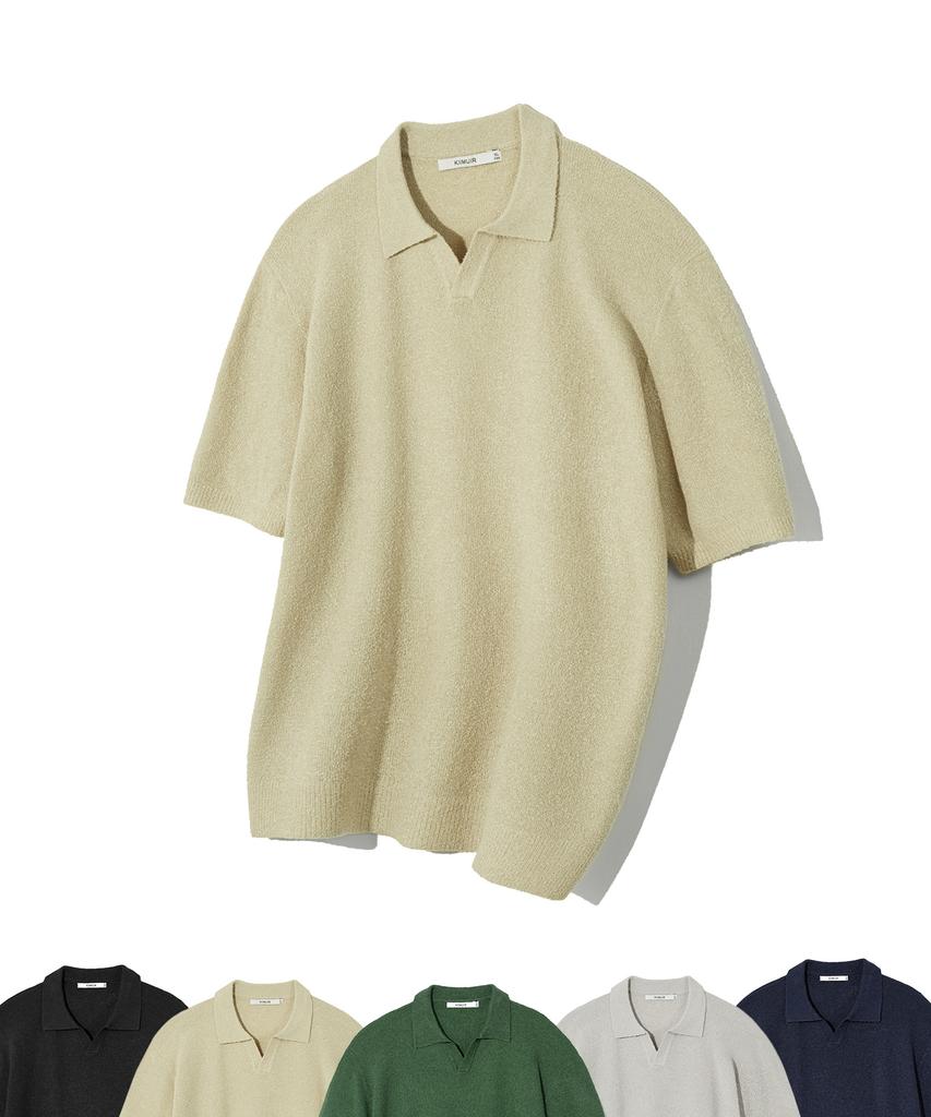 KIIMUIR Soft Boucle Open Collar Knit_5 Color