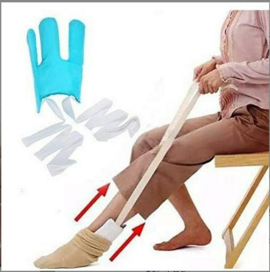 Pomůcka na ponožky bez použití rukou pro seniory, těhotné nebo osoby s omezenou pohyblivostí