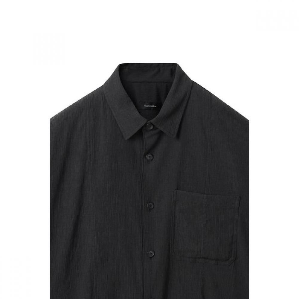Customellow Oversized Pleats Half Shirt Cwsam25315bkx