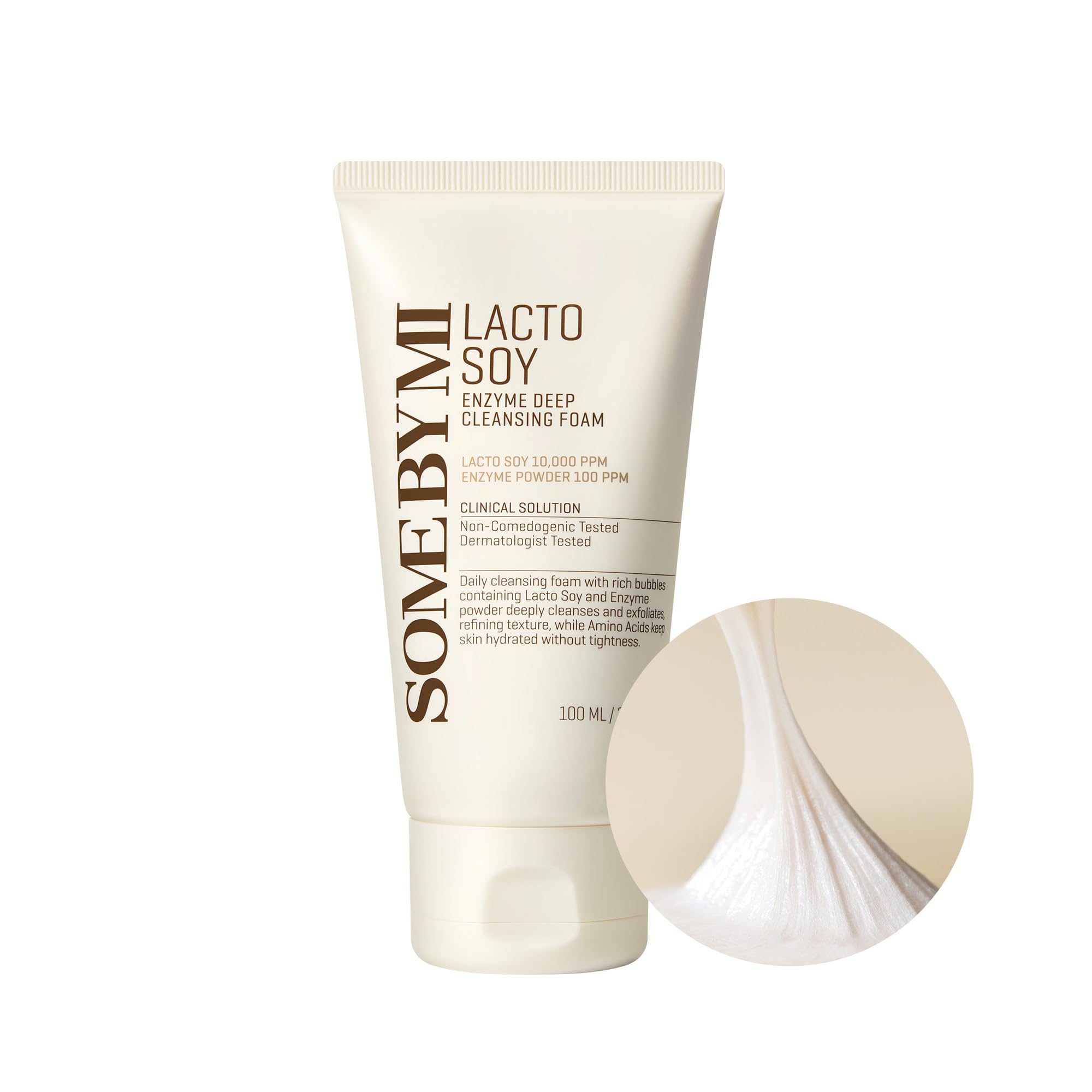 

SOME BY MI Lacto Soy Enzyme Глубоко очищающая пенка Мягкое пенящееся средство для умывания с увлажняющими ингредиентами для более чистого Удаляет омертвевшие клетки кожи и