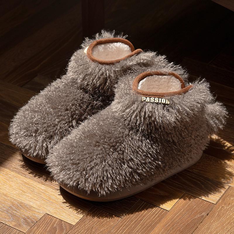 Cotton shoes winter velvet thickened warm home high-top boots cotton mop bag heel indoor and outdoor wear fluffy shoes princess shoes