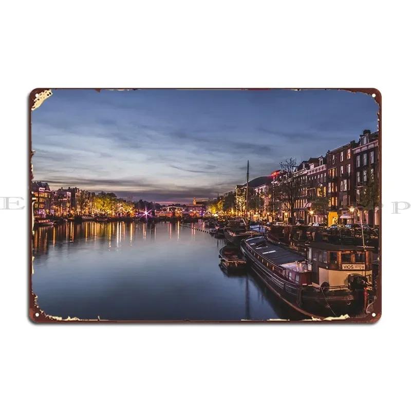 Amsterdam Peaceful Evening Metal Sign Personalized Club Printing Pub Create Tin Sign Poster 20x30cm(7.8x11.8inch)
