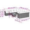 12 Piece Grey Garden Sofa Set with Cushions Poly Rattan