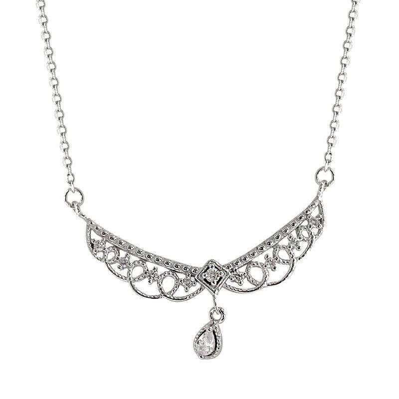 Hollow Lace Wings, Water Drop Diamond Necklace, Elegant and Popular Style, Clavicle Chain, Super Immortal Clavicle Chain