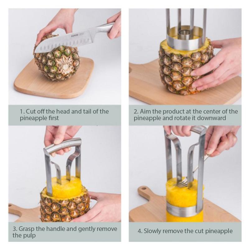 Pineapple Peeler Cutter Corer Remover Machine Stainless Steel Knife Slicer