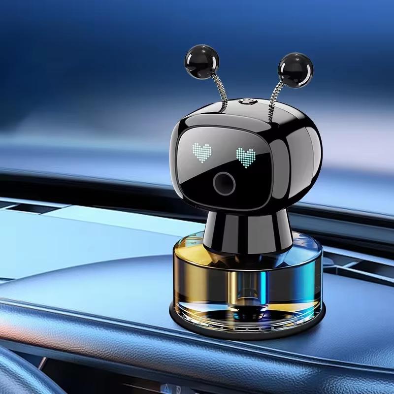 Smart Car Air Freshener AI Rechargeable Car Aroma Diffuser Smart Eyes 4 Levels of Adjustable Intelligent Car Diffuser Gift