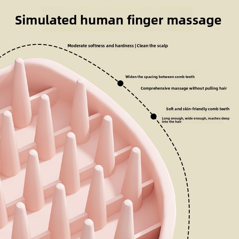 Nový přenosný silikonový pomocník na mytí vlasů - Masážní kartáč pro úlevu od svědění pokožky hlavy pro rozčesávání vlasů, Multifunkční kartáč na mytí a masáž vlasů