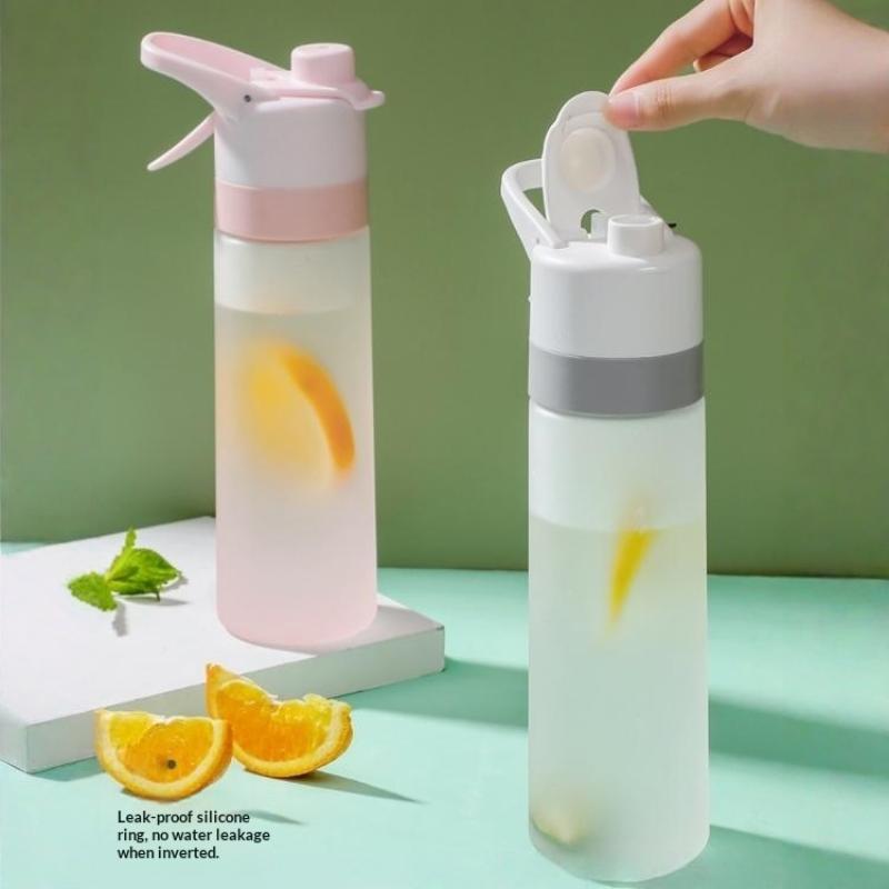 Spray Water Bottle Gradient Frosted Drinking Cup Portable Outdoor Sports Water Mug With Spray Function For Travel Gym Camping