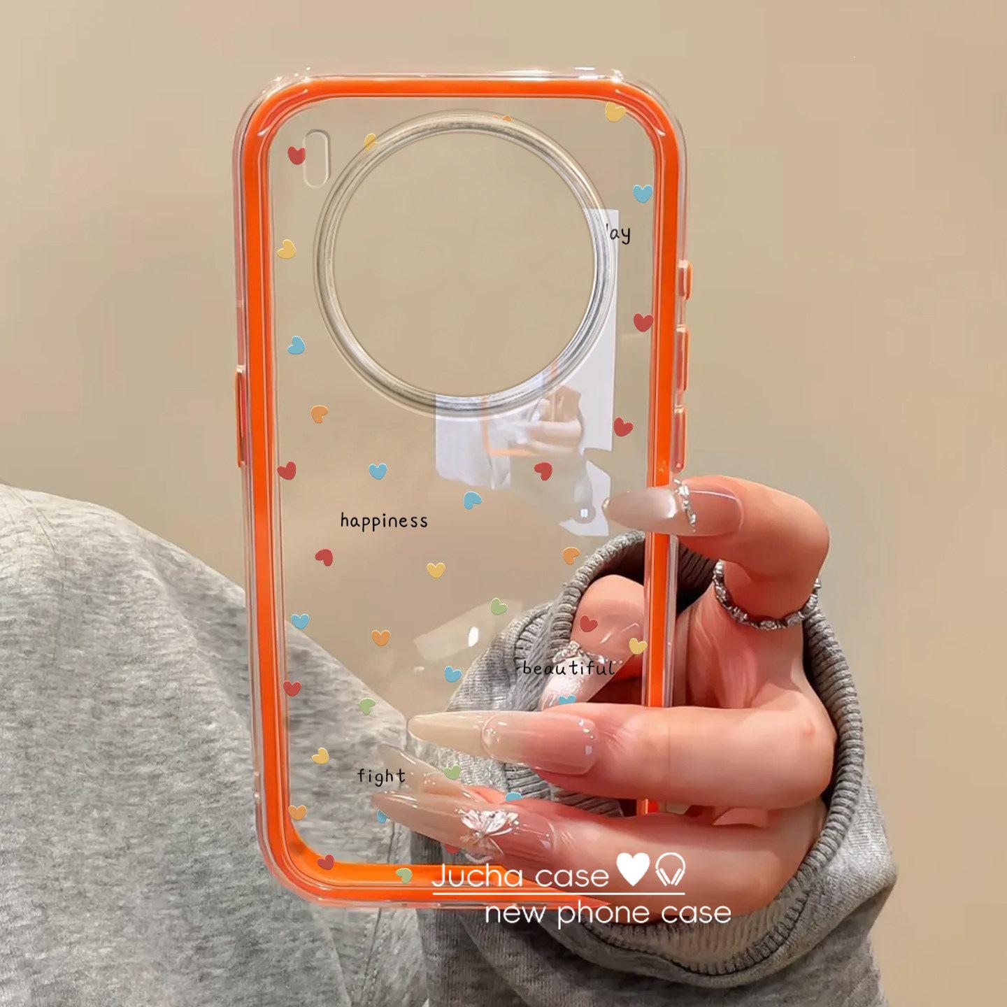 

Premium High-End X300Pro & X200Pormini Phone Case with Full Coverage & Colored Heart Design X200 Pro Mini