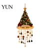 Staggered Light Pendant Lighted Christmas Ceiling Hanging Decor, Pre-Lit Tree Bell with LED Warm LED, Porch Doorway Holiday Ornament, Indoor