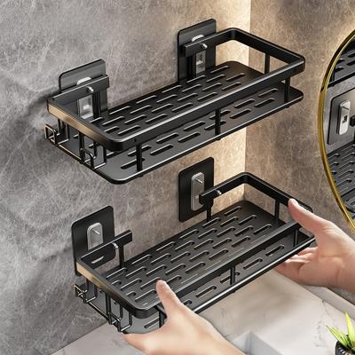 Bathroom Shelf No Drill Wall Mounted Shampoo Bottle Shower Corner Rack Toilet Storage Rack Aluminum Bathroom Kitchen Accessories KTY