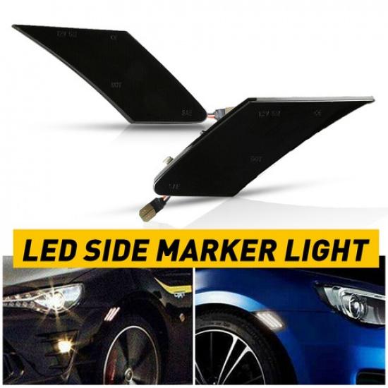 

4PCs For Toyota Subaru 86 BRZ Scion FR-S LED Side Marker Lights Smoked Len White