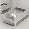 Odor Resistant Metal Litter Box Cat Box, Stainless Steel Kitty with High Sides, Anti-Leakage Large Design, Scoop Included, Non Stick for Indoor Cats,