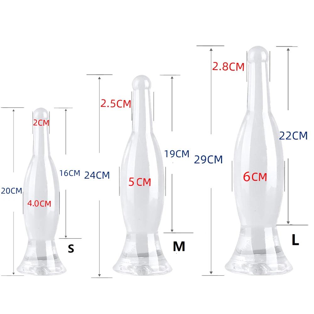 20-29cm Crystal Blue Vase Anal Plug Butt Plug Health Soft TPE Material Beer Bottle Shape Anal Dildo Adult Anal Sex Toy For Women