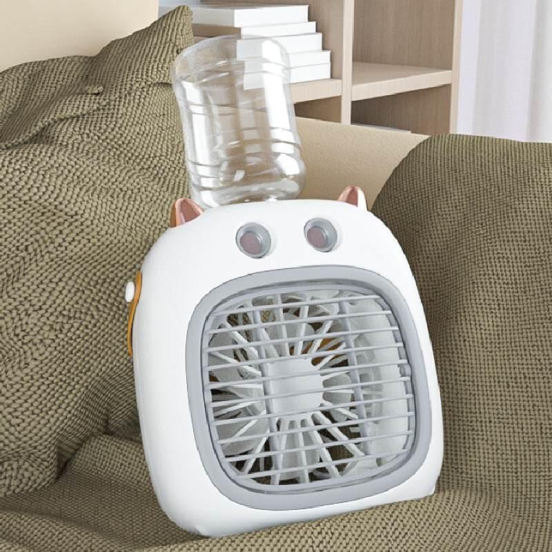 Tragbarer Mini Monster Dual-Sprüh-Befeuchtungsventilator Leiser wiederaufladbarer Schreibtischventilator