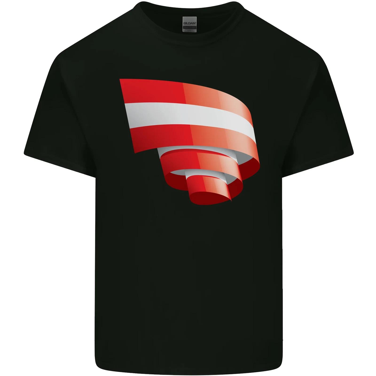 

Curled Austria Flag Austrian Day Football Kids T-Shirt Childrens L