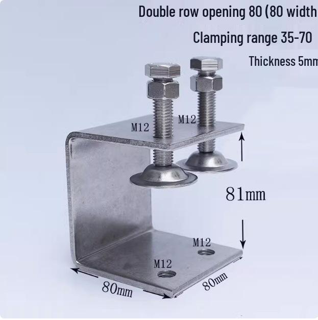 C304 Tiger Claw U-Shaped Stainless Steel Pipe Clamp