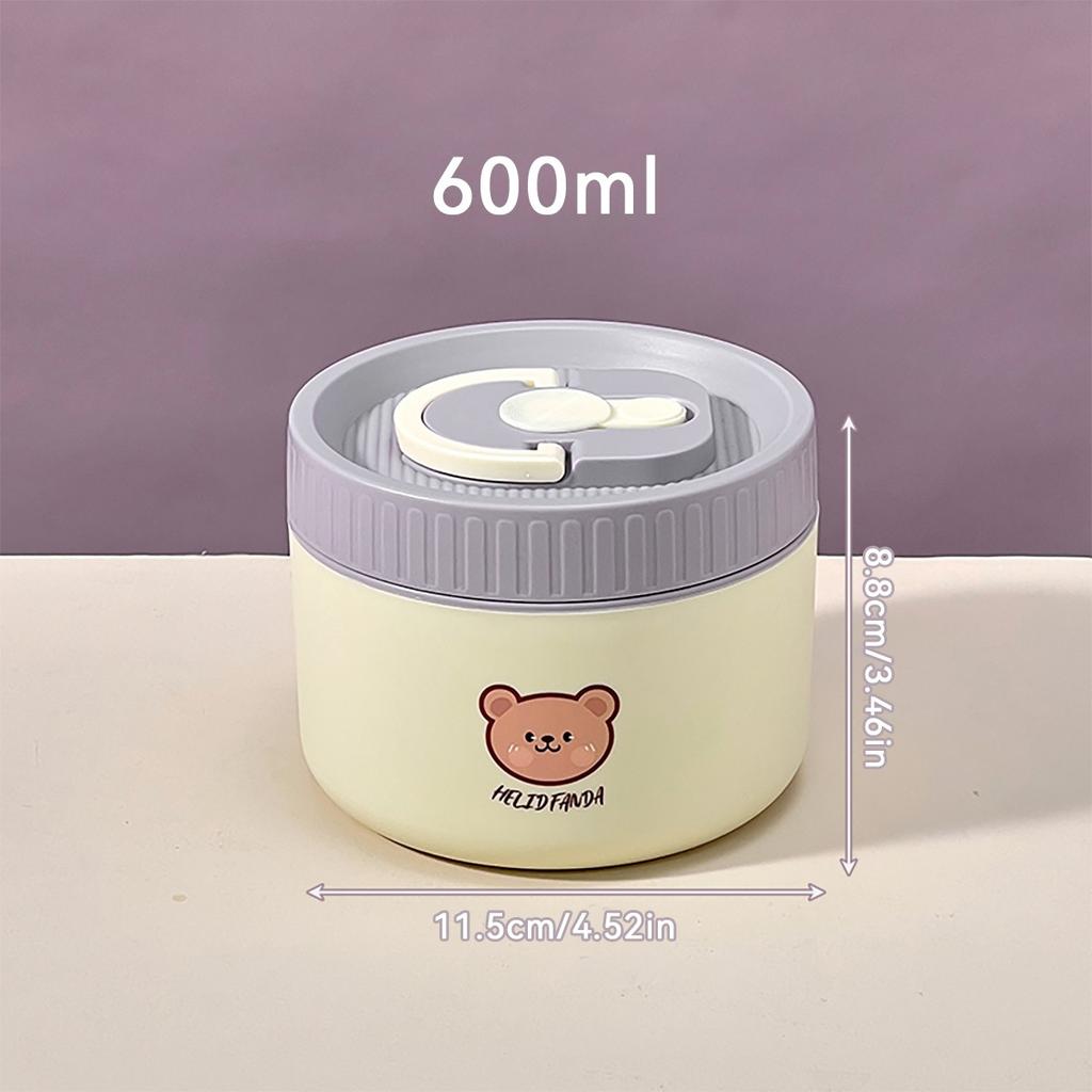 Kawaii 304 Stainless Steel Bento Box Thermal Lunch Box with Handle Microwave Safe Food Storage Containers for Kids Adults School