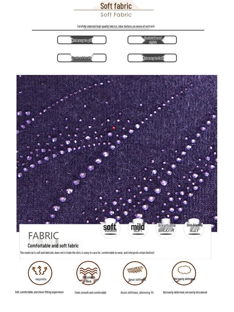 Mom's Warm Velvet Knit Sweater for Autumn & Winter - Ideal for Middle-aged & Elderly