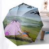 Winnie and friends Themed Travel Umbrella-8 Ribs Automatic Opening and Closing, Portable Folding Design, Compact and Stylish Umbrella Suitab